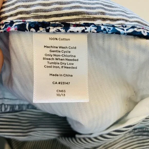 Talbots Pant Trouser Curvy Stripe Train Engineer Curvy Classic Traditional White - Picture 8 of 10